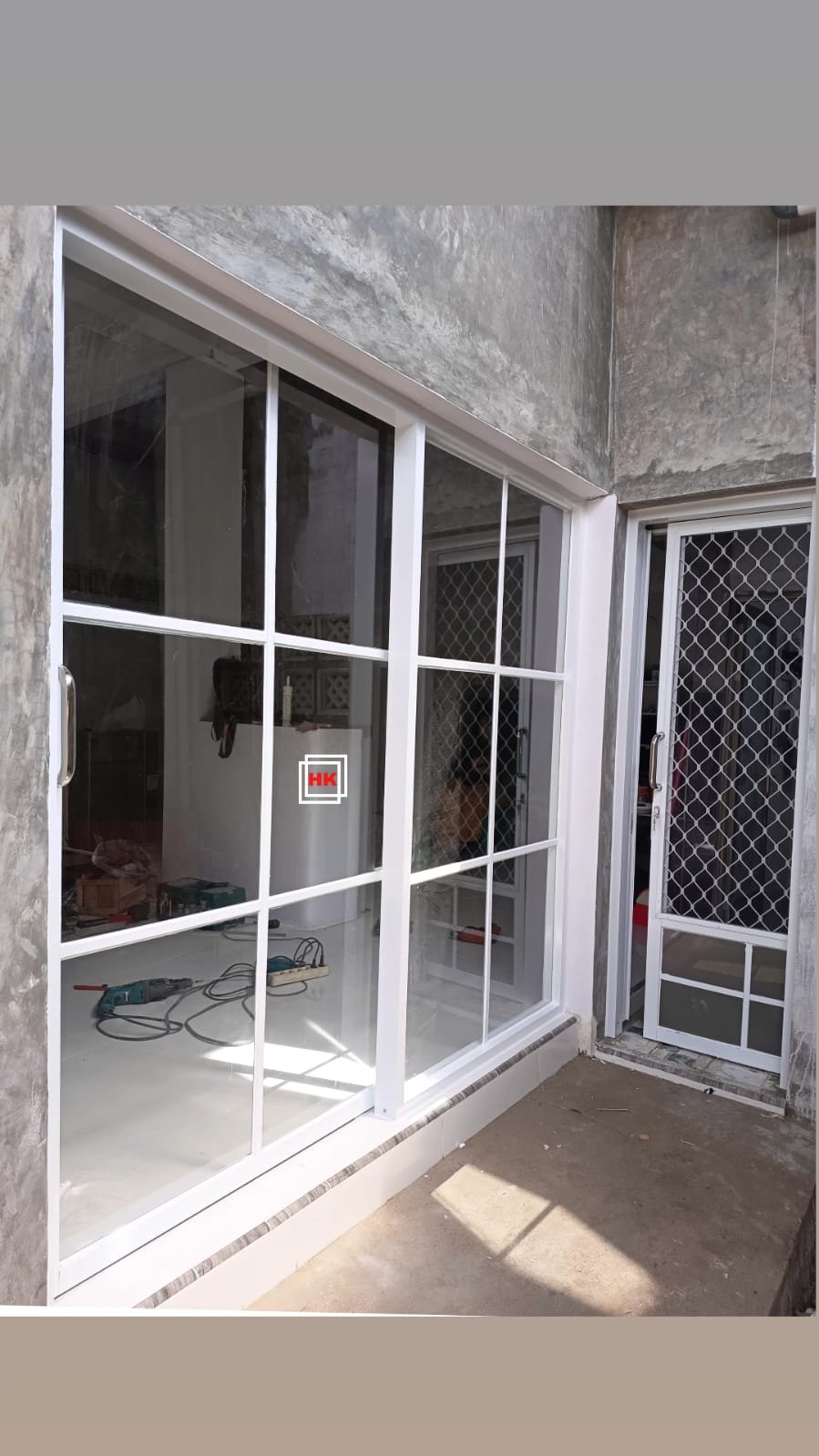 Pintu Sliding + Kaca Mati